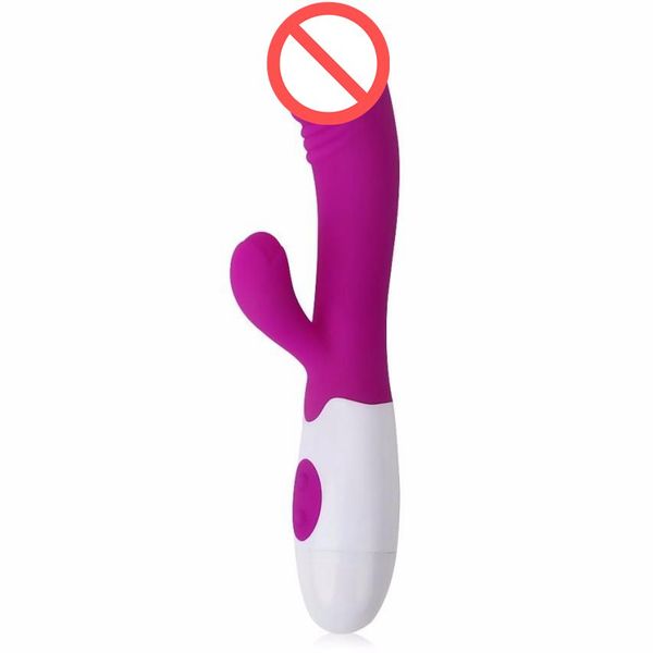 Vibromasseur point G double Vibration 30 vitesses, lapin en Silicone, gode étanche, masseur, jouets sexuels pour Couples J1123