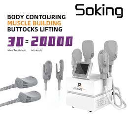 30% Sterkere Power EMS 4 Applicator Hiemt Afslank Machine Magnetische Bouw Spier Burn Fat Muscle Stimulator Pelvic Floor Repair Elektromagnetische Beeldhouwen Machine