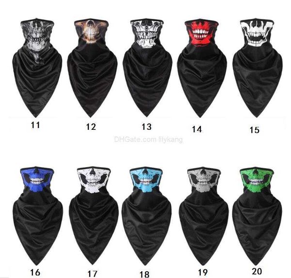 30 style été cyclisme crâne masque glace cool foulard Halloween Costumes cosplay fantôme capuche 3d coupe-vent anti-poussière vélo masques de sport