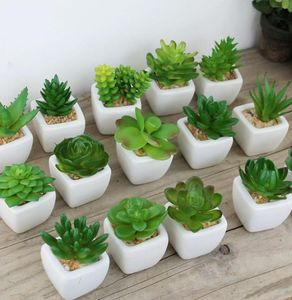 Plantes artificielles avec Vase, 30 Styles, bonsaï, Cactus Tropical, faux Pots de fleurs décoratifs en pot pour le bureau et la maison