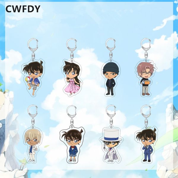 30 Styles mode Anime détective Conan porte-clés Kudo Shinichi Transparent PVC acrylique porte-clés porte-clés pour enfants Cosplay accessoires