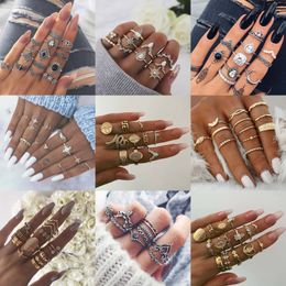 30 Styles à la mode Boho Midi Knuckle anneau ensemble pour les femmes cristal géométrique bagues mode bohème bijoux 220719