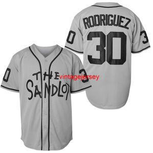 # 30 The Jet Rodriguez Plain Hip Hop Vêtements Hipster Baseball Vêtements Chemises boutonnées Uniformes de sport Hommes Jersey Gris S-XXXL