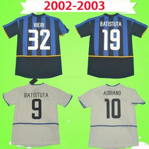 Inter Milan soccer jersey # 30 # 9 VIERI CRESPO 2002 2003 camiseta de fútbol retro RECOBA KALLON BIAGIO camiseta de fútbol MORFEO Guly clásico blanco de la vendimia Maglia da calci