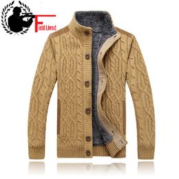 30% laine 30% coton arrivée épaissir hiver hommes chandails Cardigan hommes polaire Agasalho Masculino marque AfsJeep A3044 210518