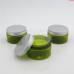 30 x 100g vide crème verte pot cosmétique PET Conatiner argent couvercle en aluminium paroi lourde 100CC conteneurs en plastique de haute qualité Utsfm