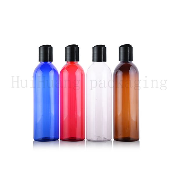 30 x 250 ml bricolage bouteille en plastique pour animaux de compagnie avec couvercles à disque en plastique 250 ml pour animaux de compagnie bouchon de distribution lotion crème