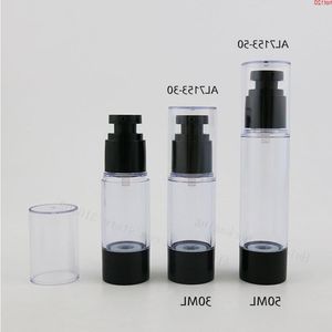 30 x 30 ml 50 ml rechargeable beauté bouteille en plastique sans air avec pompe noire couvercle transparent 1 oz crème conteneursgood Dqsrd