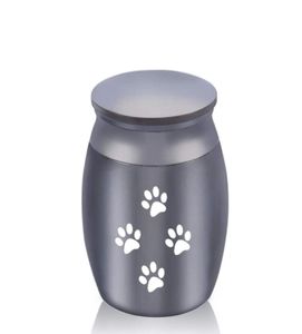 30 x 40 mm huisdieren honden kat poot crematie as urn aluminium legerings urns aandenken kistkist columbarium mini opslagtank huisdieren gedenktekens5148864