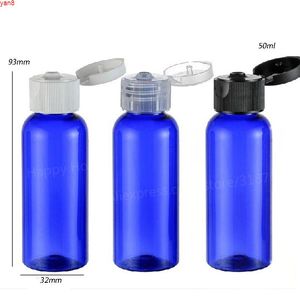 30x50ml azul cobalto recargable portátil de plástico PET tapa superior botella vacía loción contenedor cosmético