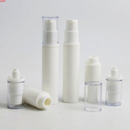 30 x 5 ml 10 ml de alta calidad portátil recargable vacío lociones de plástico blanco bomba botellas sin aire envases de embalaje cosmético cantidad alta