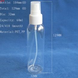 30 x 60ml Nueva Moda Brillante Transparente Botella de Perfume de Plástico Transparente 60cc Atomizador Pulverizador de Niebla