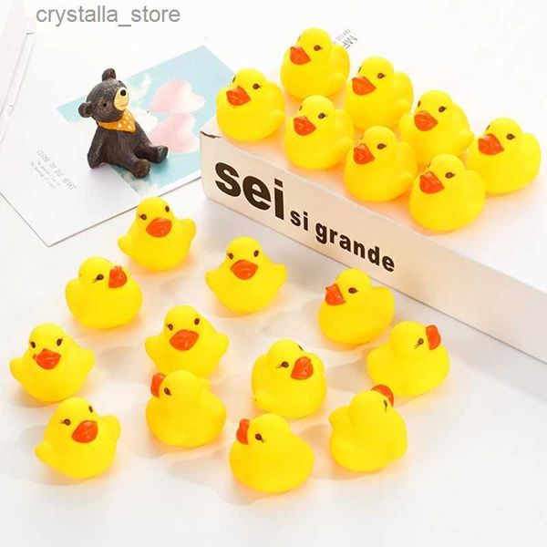 300-20pcs bébé jouets de bain canards de bain pour nouveau-né 0-12 mois Squeeze flotteur salle de bain canards en caoutchouc bain jouer jouets d'eau L230518