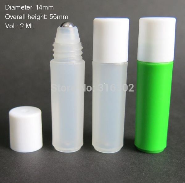 Livraison gratuite-mini rouleau en plastique sur bouteille 300*2 ml, petit rouleau sur bouteille de parfum 2cc, bouteille de parfum en plastique 2 ML