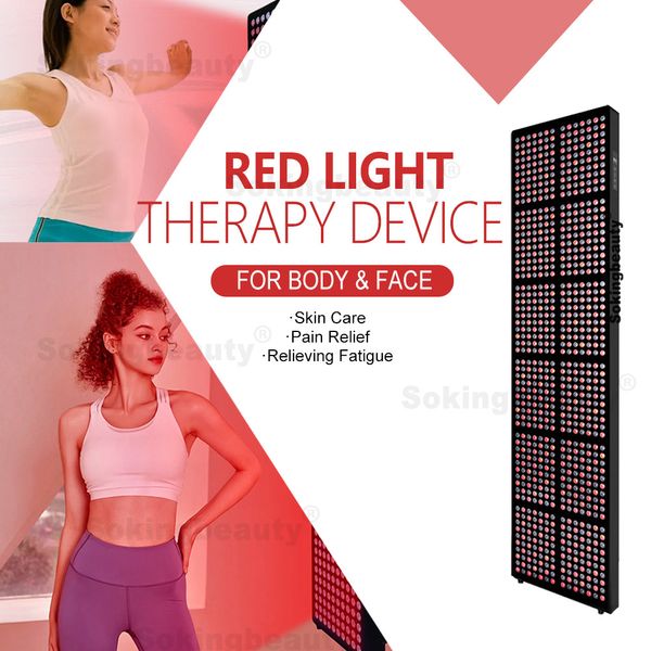 Panel de terapia de luz roja LED infrarroja para todo el cuerpo, 300-3600W, 660/850nm, 5 longitudes de onda, máquina de terapia de fotones LED para aliviar el dolor