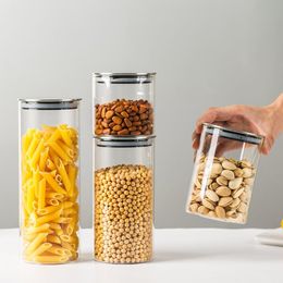 300/500/750 ml Glas luchtdichte opbergpotten Keuken Voedselopslag Buscontainers voor snoepkoekjes Sugar Flour