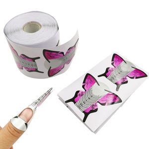 300/500 pcs Builder Franse nagelverlengingsvorm TIPS Professionele nail art gids Tools Acryl Curve Nail Gel Pools Sticker NAT056