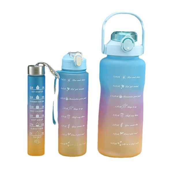 300 / 900/2000 ml 3pcs / ensemble Température Résistant à la température Couleur Couleur de l'eau Coupe à l'épreuve de fuite Portable Bouteille d'extérieur Camping Travel Sports Sports Gym Fitness Z0013