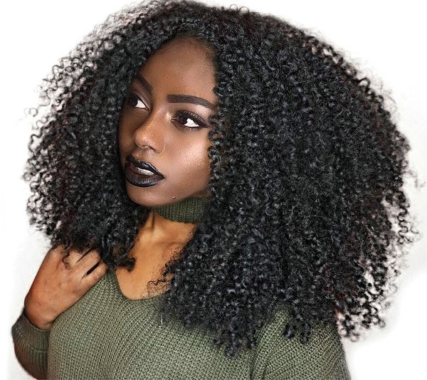 Nouvelle coiffure afro crépus bouclés 360 dentelle frontale perruque de cheveux humains noeuds blanchis indien 4a hd non détecté avant brésilien remy perruques pour les femmes noires diva1150% Densité