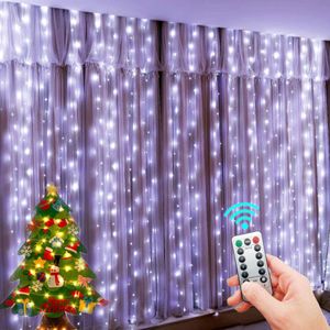 300 LED guirlandes lumineuses décoration de noël télécommande USB guirlande de mariage rideau 3MX3M lampe vacances pour chambre ampoule extérieur fée