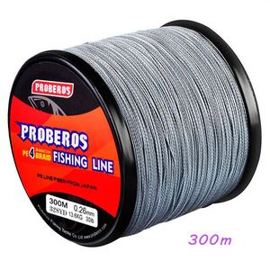 300 meter 5 kleuren PE 4 gevlochten lijn vislijn gevlochten draad beschikbaar 6LB-100LB2 7KG-45 3KG Pesca Visgerei Accessoires B86-509263j