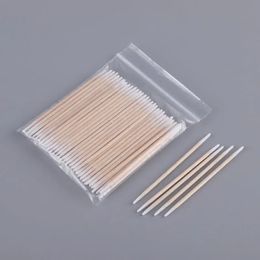 300 PCS/Ear Care Cleaning Wood Handle Pointed Tip Head Cotton Semi Permanent Eyebrow Eyelash Tattoo Thread Beauty Makeup Color