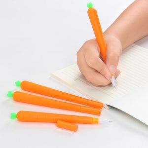 300 stks / partij Creaive wortelrol balpen 0.5mm oranje plantaardige vorm briefpapier kerstcadeau DH8578