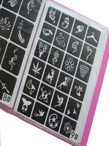 300 stuks veel herbruikbare sticker tattoo stencils map schilderij sjabloon airbrush glitter henna tattoo stencil set al tattoo pigmen6316733