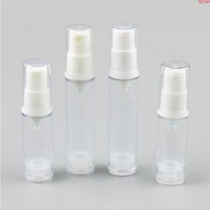 300 x 5 ml 10 ml petite bouteille de pompe à lotion sans air avec capuchon blanc transparent 1/3 oz Mini pulvérisateur sans air de voyage Emballage cosmétique bon Olgef