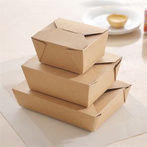 300 X Kraft papier salade boîte jetable étanche à l'eau à emporter déjeuner boîte à fruits Camping fournitures conteneurs alimentaires