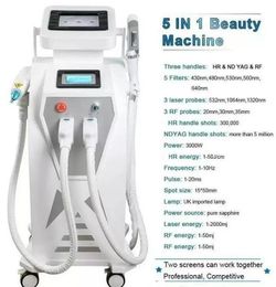 Máquina de eliminación de tatuajes IPL de 3000 vatios, pigmento vascular, terapia de acné, láser, 5 filtros, tatuaje OPT, acné, pigmento, arrugas, máquina de eliminación de vello vascular