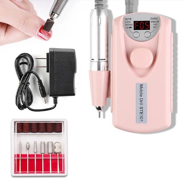 Perceuse à ongles électrique, équipement de Nail Art, 30000 tr/min, batterie 2200mAh intégrée, polisseuse de pédicure Portable, dispositif de meulage