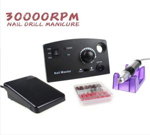 30000 RPM elektrische nagelboor Pro White Black Diamond nagelboorvijlmachine Maniure- en pedicureboorlak voor gellak5892473