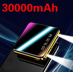 30000 mAh Mini Power Bank Fast Charger voor iPhone Samsung Xiaomi 2 USB LCD PowerBank draagbaar opladen 2020 new2089220