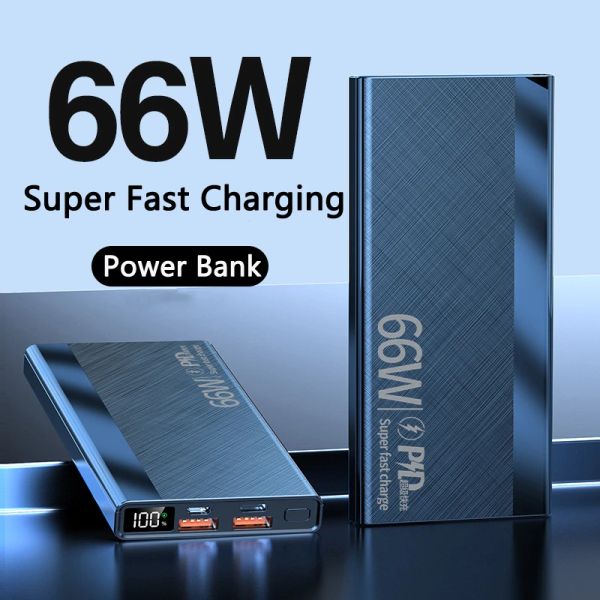 Banco de energía de 30000mAh, batería externa de 66W, Banco de energía de carga rápida para iPhone 14, Samsung, Xiaomi, Huawei, cargador portátil