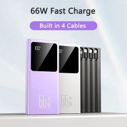 Power Bank 30000mAh 66W, charge Super rapide, pour iPhone 14, Samsung Xiaomi Mi, chargeur Portable avec câble intégré