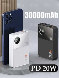 30000mAh Power Bank PD 20W Charge Rapide Batterie D'urgence Extérieure Portable Externe De Rechange Auxiliaire Powerbank 20000mAh QC3.0 L230712