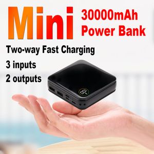 30000mAh Two-way Fast Charging Power Bank Mini Digital Display 2USB External Battery Portable Charger for iPhone Xiaomi Huawei