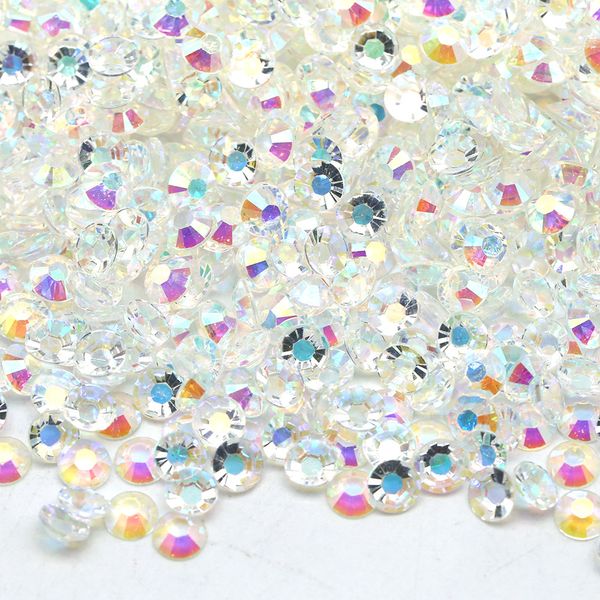 30000 piezas de diamantes de imitación para decoración de uñas de cristal AB con parte posterior plana de 5mm para decoración de uñas, pegatinas redondas de gemas de cristal para ropa y manualidades
