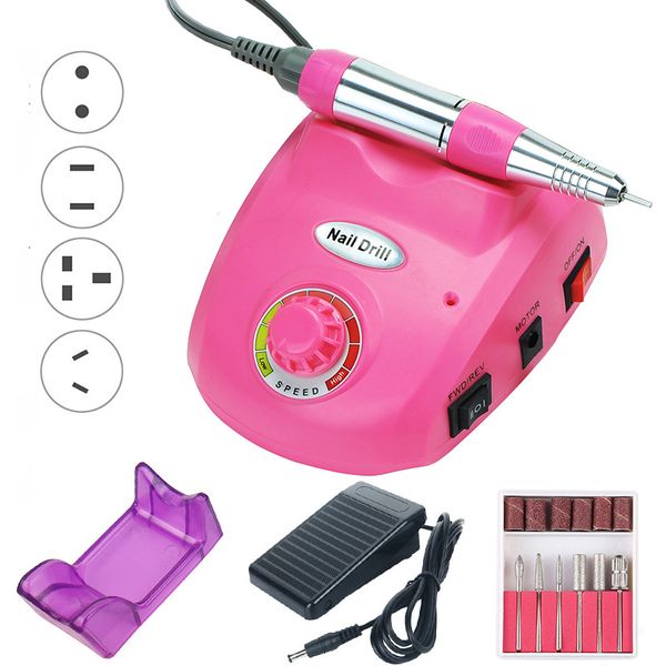 30000RPM Machine de forage à ongles électronique haute vitesse outils de pédicure de manucure professionnels avec 6pcs ongles bits de ponçage boîte de vente au détail NAD027