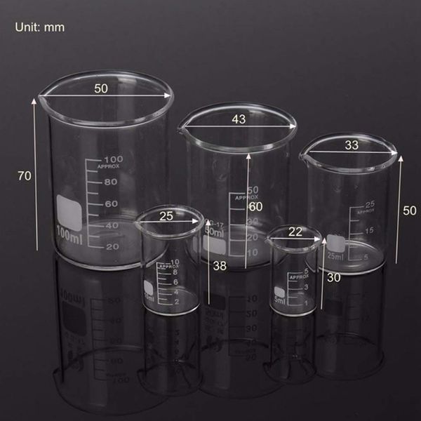 3000ml-5ml Pyrex Glass Borosilicate GG-17 Geagers graduados Midiendo la química de vidrio Vasas