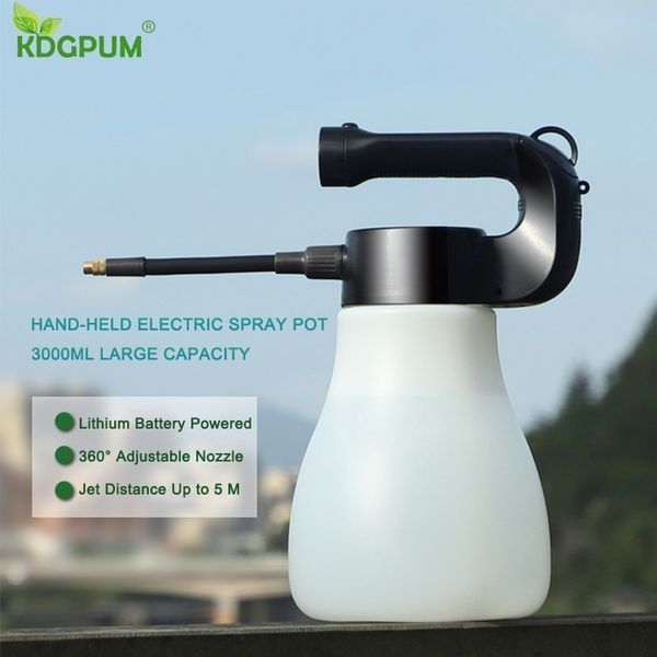 3000ML Grande Capacité Portatif Électrique Pulvérisateur Portable Brouillard Buse Arrosoir Pulvérisateur Bouteille Eau Pulvérisation Outils De Jardinage Y200106