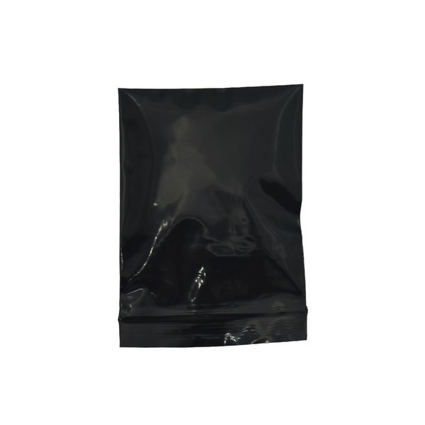 3000 Unids / lote 6 * 8 cm DHL Cremallera superior Bolsa de plástico negro Bolsas de paquete de autosellado con muesca de té para artesanías electrónicas Bolsas de almacenamiento opacas