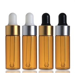 3000 stks/partij Lege Amber Clear Glazen Druppelflesje Flesjes 5ml Mini Vloeibare Pipet Flessen Voor Essentiële Olie Parfum met Beste Prijs JL1574