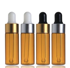3000 Pcs / Lot Flacons compte-gouttes en verre transparent ambré 5 ml Mini bouteilles de pipette liquide pour parfum d'huile essentielle avec le meilleur prix JL1574