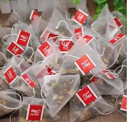 3000 pcs Lot Pyramid Tea Bag Filters nylon theezakjes enkele snaar met label transparante lege theezakjes ZZ ZZ