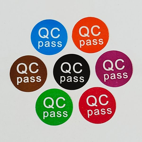 3000 Uds. Etiqueta de papel QC PASS de 1cm, pegatina de control de calidad, marca de verificación de producto de fábrica, etiqueta de inspección de procesamiento de fabricación
