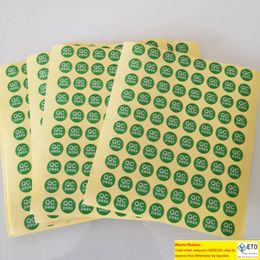 3000pcsset QC PASS Diámetro 10 mm Etiqueta autoadhesiva de papel para control de calidad de fábrica Artículo NoGU08