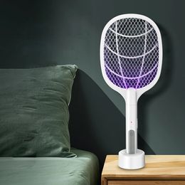 3000V Electric Fly Swatter Mosquito Killer met UV -lamp 1200 mAh Oplaadbare bug Zapper Summer Trap Insect Racket 240415