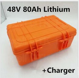 Batterie lithium-ion 3000W 48V 80Ah pour système de stockage solaire de scooter de moto électrique AGV + chargeur 5A